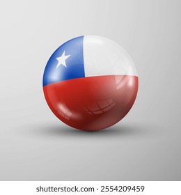 3d sphere background with flag of Chile. An element of impact for the use you want to make of it.