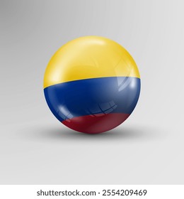 3d sphere background with flag of Colombia. An element of impact for the use you want to make of it.