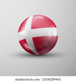 3d sphere background with flag of Denmark. An element of impact for the use you want to make of it.