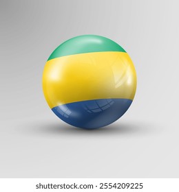 3d sphere background with flag of Gabon. An element of impact for the use you want to make of it.