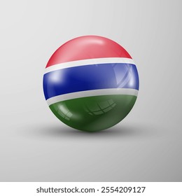 3d sphere background with flag of Gambia. An element of impact for the use you want to make of it.