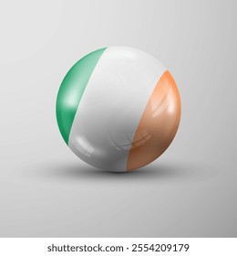 3d sphere background with flag of Ireland. An element of impact for the use you want to make of it.