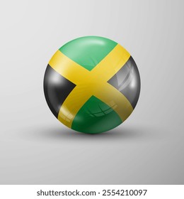 3d sphere background with flag of Jamaica. An element of impact for the use you want to make of it.