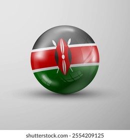 3d sphere background with flag of Kenya. An element of impact for the use you want to make of it.