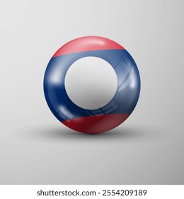 3d sphere background with flag of Laos. An element of impact for the use you want to make of it.