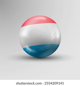 3d sphere background with flag of Luxembourg. An element of impact for the use you want to make of it.
