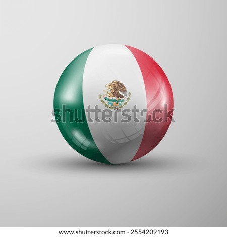 3d sphere background with flag of Mexico. An element of impact for the use you want to make of it.
