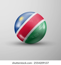 3d sphere background with flag of Namibia. An element of impact for the use you want to make of it.