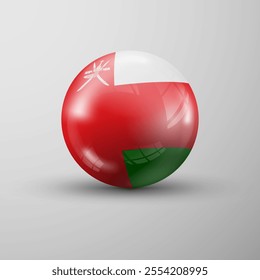 3d sphere background with flag of Oman. An element of impact for the use you want to make of it.