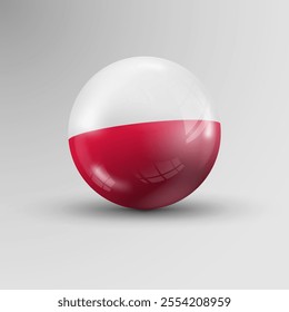 3d sphere background with flag of Poland. An element of impact for the use you want to make of it.