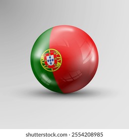 3d sphere background with flag of Portugal. An element of impact for the use you want to make of it.