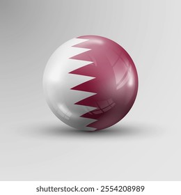 3d sphere background with flag of Qatar. An element of impact for the use you want to make of it.