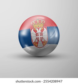 3d sphere background with flag of Serbia. An element of impact for the use you want to make of it.