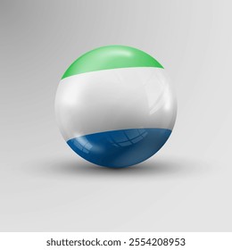 3d sphere background with flag of SierraLeone. An element of impact for the use you want to make of it.