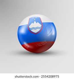3d sphere background with flag of Slovenia. An element of impact for the use you want to make of it.