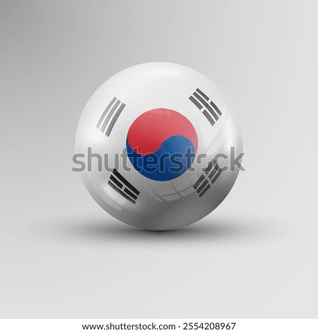 3d sphere background with flag of SouthKorea. An element of impact for the use you want to make of it.