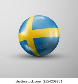 3d sphere background with flag of Sweden. An element of impact for the use you want to make of it.