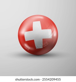 3d sphere background with flag of Switzerland. An element of impact for the use you want to make of it.