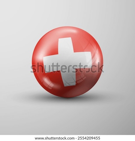3d sphere background with flag of Switzerland. An element of impact for the use you want to make of it.
