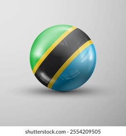 3d sphere background with flag of Tanzania. An element of impact for the use you want to make of it.