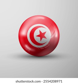 3d sphere background with flag of Tunisia. An element of impact for the use you want to make of it.