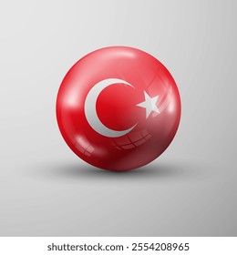 3d sphere background with flag of Turkey. An element of impact for the use you want to make of it.