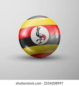 3d sphere background with flag of Uganda. An element of impact for the use you want to make of it.