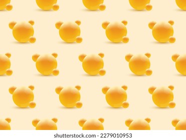 3D-Kugel oder Ball nahtloser Hintergrund. Abstraktes Blasenmuster. Moderne Kreisobjekte. Vektorgrafik.