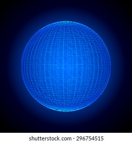 3d sphere in blue color networking space futuristic concept