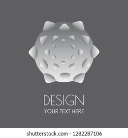 3d sphere. Concept design with futuristic object and text on dark background. Vector illustration.