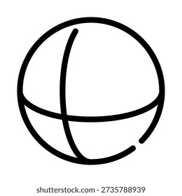 3D sphere design icon symbolizing roundness and volume.