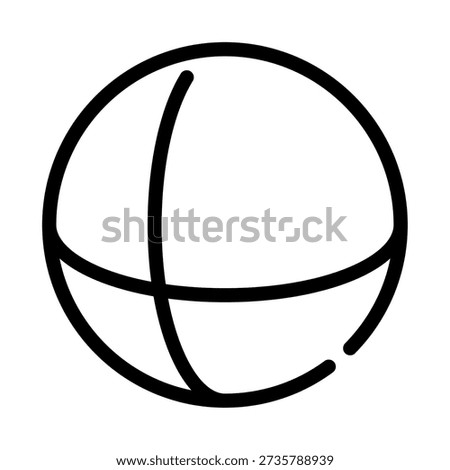 3D sphere design icon symbolizing roundness and volume.