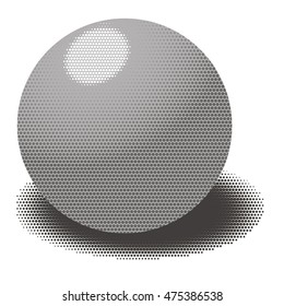 3D sphere with dotted and shadow isolated