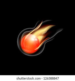 3D sphere with fire flames as vector background, raster also available.