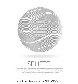 3D sphere of geometric lines shapes.