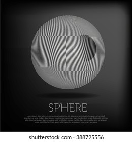 3D sphere of geometric lines shapes