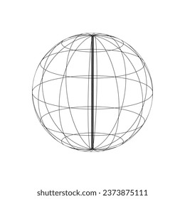 3.ª Esfera Forma geométrica. Elemento de retrofuturismo. Elemento gráfico de la forma geométrica. Formas universales de moda. Ilustración vectorial.