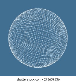 Esfera 3d. Conexões digitais globais. Conceito de tecnologia. Ilustração vetorial. 