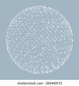 3d sphere. Global digital connections. Technology concept. Vector illustration.