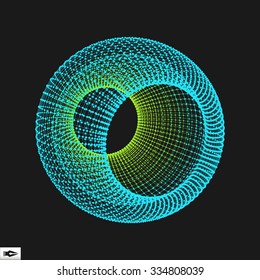 3d Sphere. Global Digital Connections. Technology Concept. Vector Illustration.
