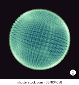 3d Sphere. Global Digital Connections. Technology Concept. Vector Illustration.