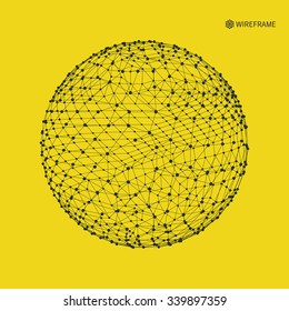 3.ª Esfera Conexiones digitales globales. Concepto de tecnología. Ilustración vectorial.