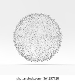 3d Sphere. Global Digital Connections. Technology Concept. Vector Illustration.
