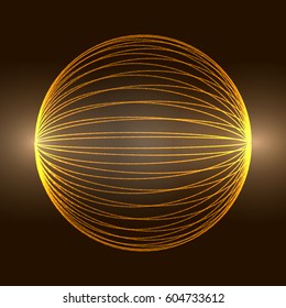 3d sphere global digital technology connections. Technology concept. Vector sphere line network structure.