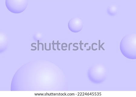 3d sphere lavender color background. Flying abstract balls, geometric round shapes with glossy glow and gradient. Lilac or purple design template. Modern minimal art backdrop with circle, orb, bubbles