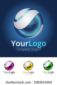 3D Sphere Logo. Vector Image. Dynamic And Modern Concept.