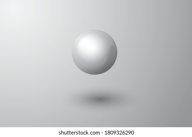3D sphere looks like a pearl in background with realistic design in grayscale tone