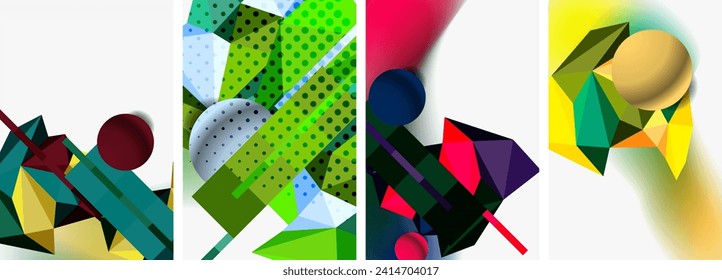 3d sphere and 3d low poly triangle design. Vector illustration For Wallpaper, Banner, Background, Card, Book Illustration, landing page