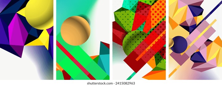 3d sphere and 3d low poly triangle design. Vector illustration For Wallpaper, Banner, Background, Card, Book Illustration, landing page