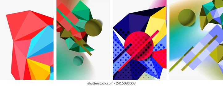 3d sphere and 3d low poly triangle design. Vector illustration For Wallpaper, Banner, Background, Card, Book Illustration, landing page